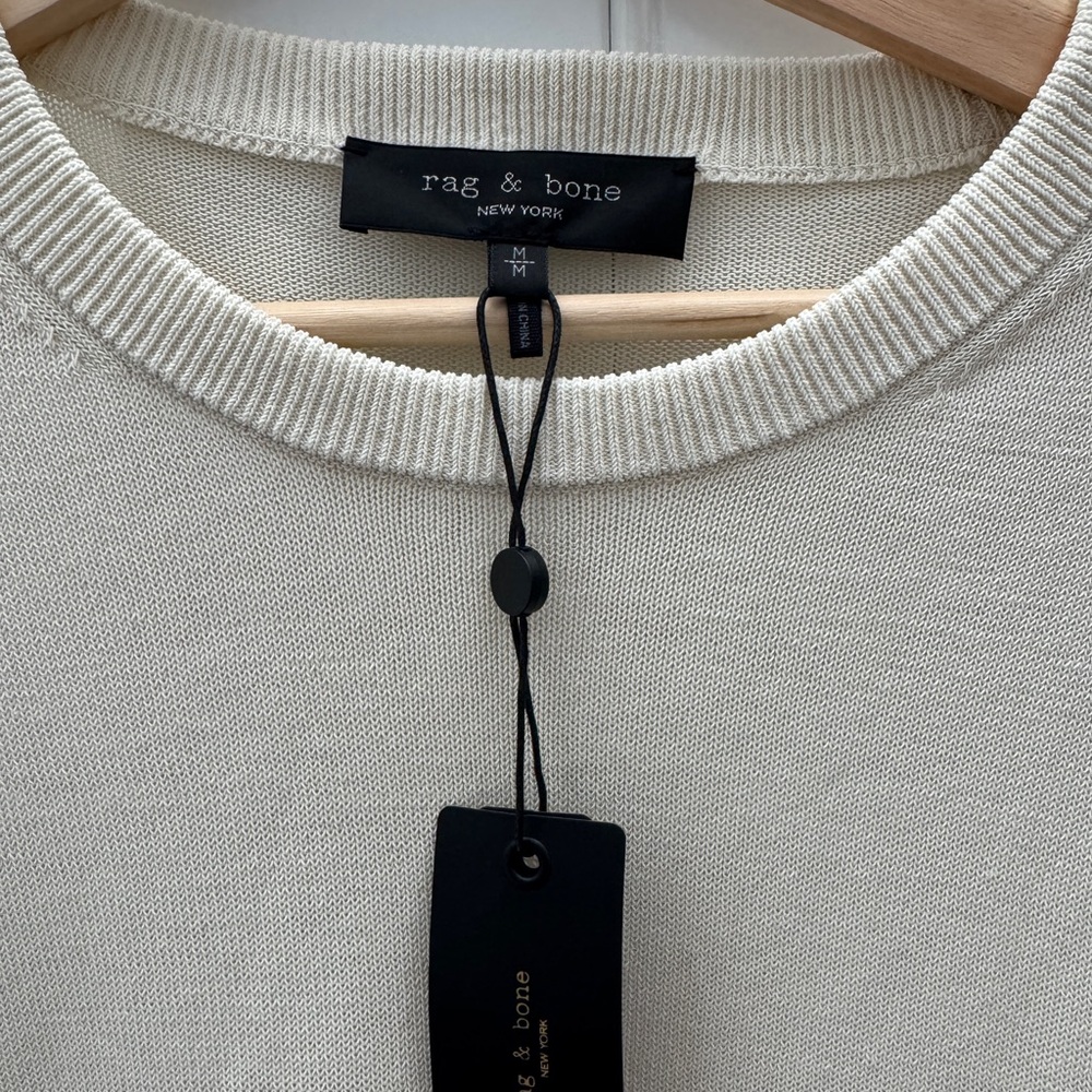 rag & bone Cream Men's Short Sleeve Tee - Picture 2 of 7